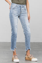 Mid Rise Straight Jeans