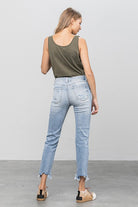 Mid Rise Straight Jeans