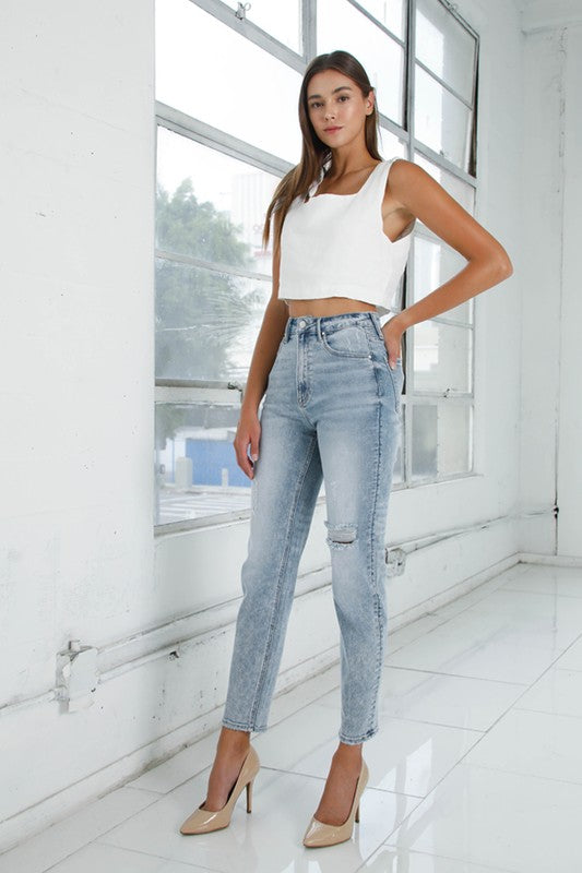 High Rise Girlfriend Jeans