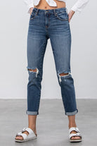 Mid Rise Slim Boyfriend Jeans