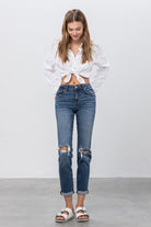 Mid Rise Slim Boyfriend Jeans