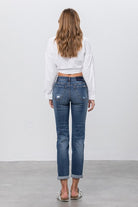 Mid Rise Slim Boyfriend Jeans