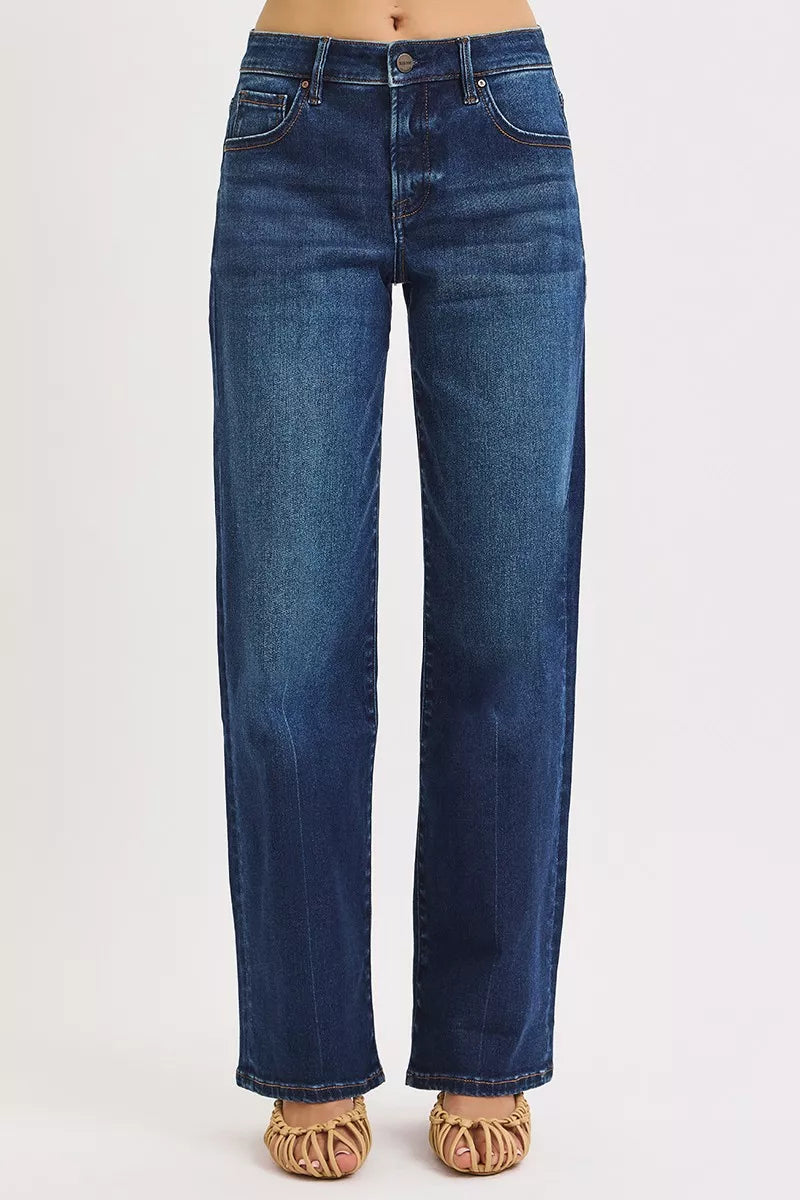 Mid Rise Wide Baggy Jeans