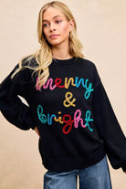 Tinsel Lettering Christmas Sweater