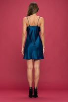 Solid Heavy Bias Cut Satin Slip Dress