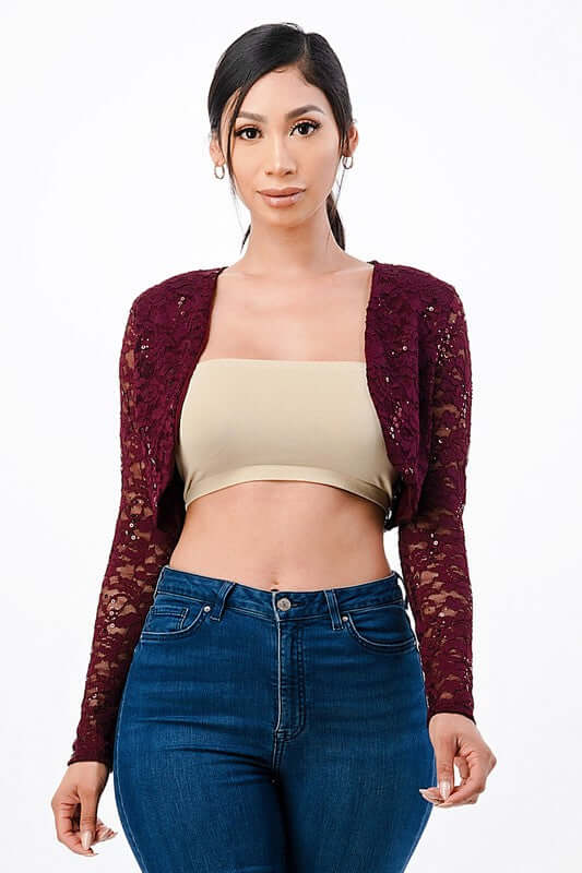 Long Sleeve Evening Lace Bolero