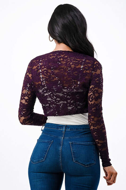 Long Sleeve Evening Lace Bolero