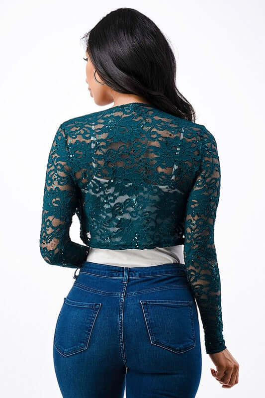 Long Sleeve Evening Lace Bolero