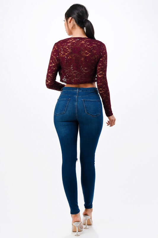 Long Sleeve Evening Lace Bolero