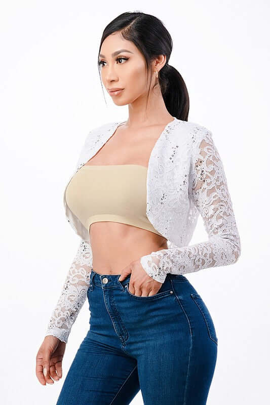 Long Sleeve Evening Lace Bolero