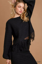 Crochet Fray Hem Knit Crop Top