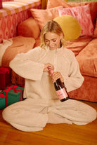 Rib Textured Knit Collared Top with Zip Up