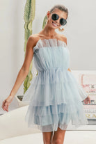 Sleeveless Layered Organza Dress