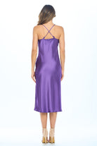 Satin Bias Slip Dress with Slit