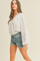 Lush Clothing V-Neck Button Top