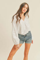 Lush Clothing V-Neck Button Top