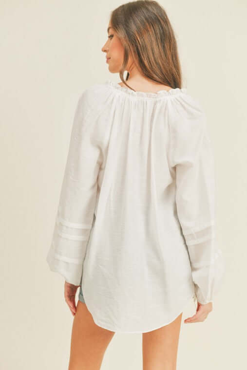 Lush Clothing V-Neck Button Top