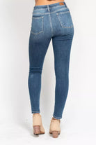 High Rise Button Fly Skinny Jeans