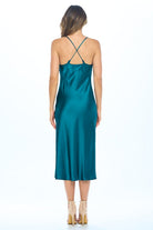 Satin Bias Slip Dress with Slit