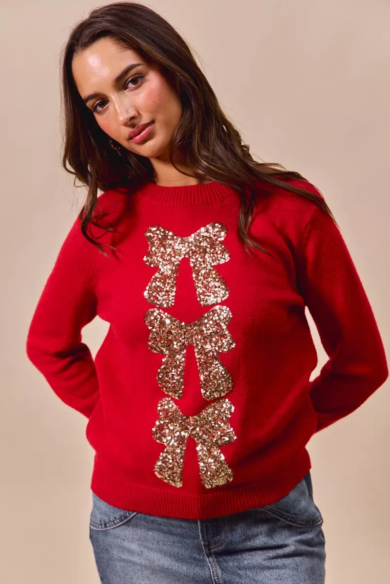 Sequins Embellished Christmas Sweater