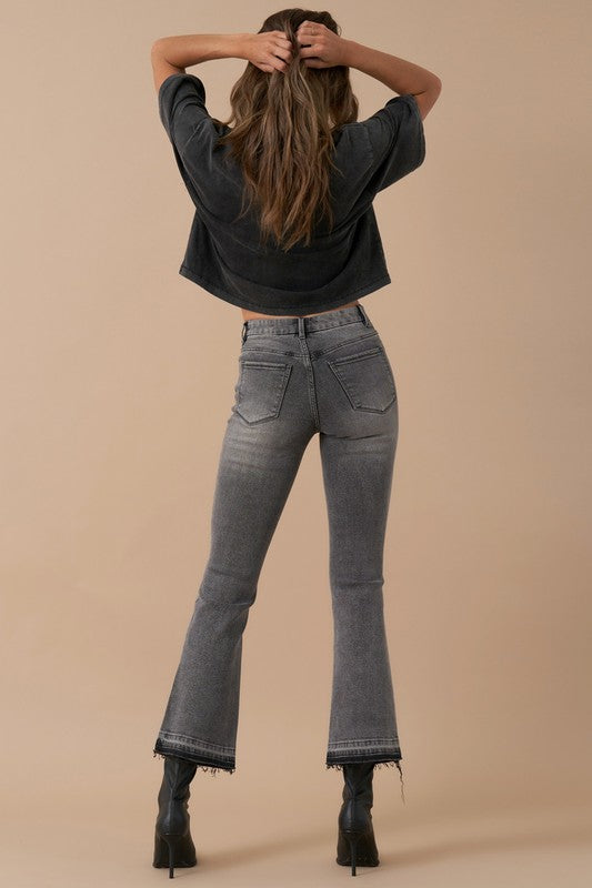High Rise Bootcut Crop Jeans