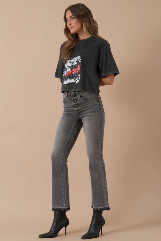 High Rise Bootcut Crop Jeans