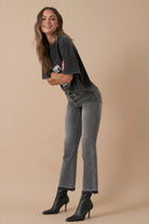 High Rise Bootcut Crop Jeans