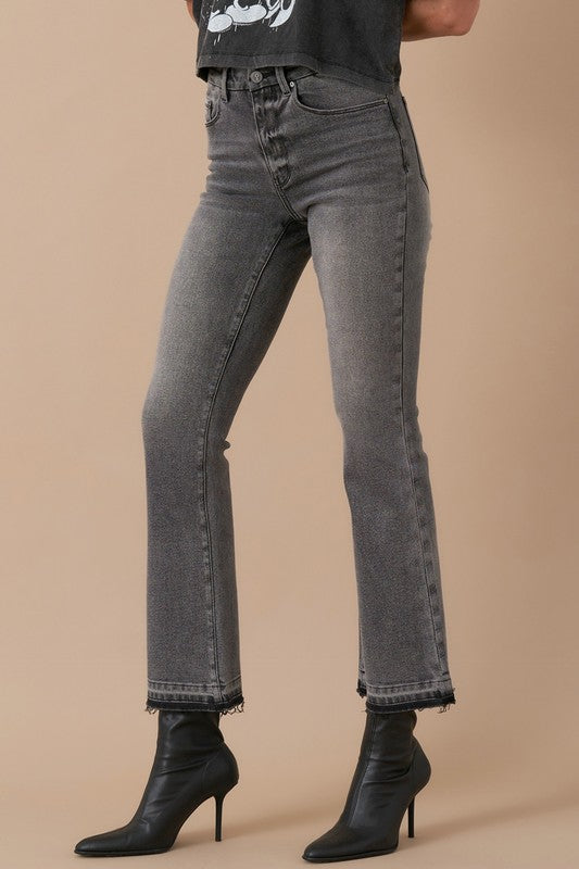 High Rise Bootcut Crop Jeans