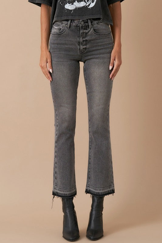 High Rise Bootcut Crop Jeans