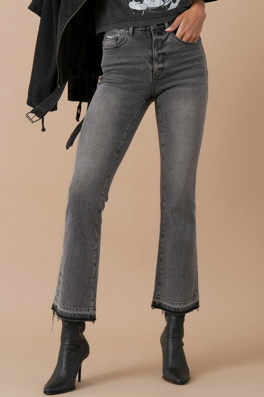 High Rise Bootcut Crop Jeans