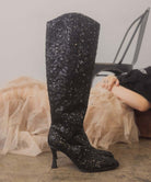 Oasis Society Jewel Knee High Sequin Boots