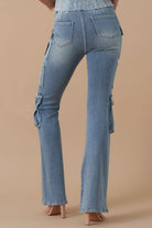 High Rise Cargo Bootcut Jeans