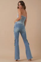 High Rise Cargo Bootcut Jeans