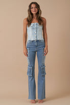High Rise Cargo Bootcut Jeans