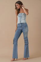 High Rise Cargo Bootcut Jeans