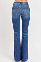 Distressed Mid Rise Flare Jeans
