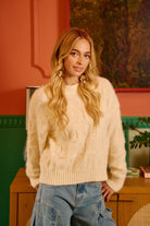 Checkerboard Drop Shoulder Sweater