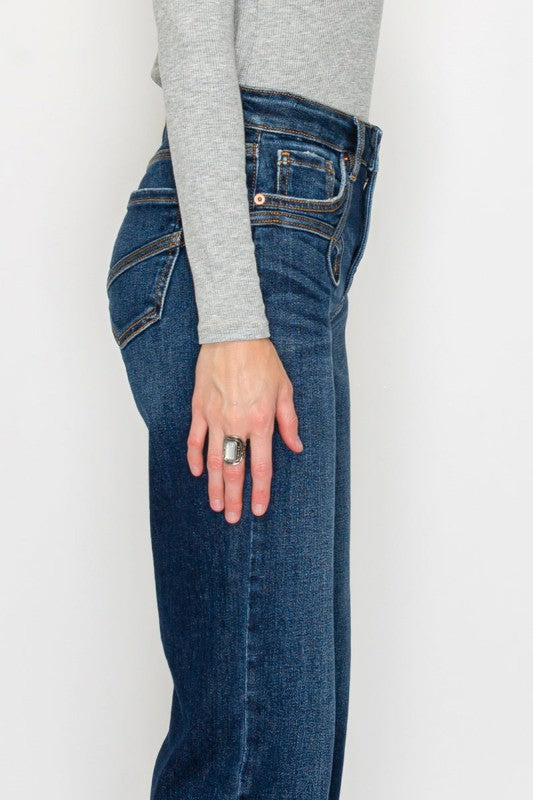 High Rise Ankle Straight Jeans