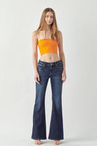 Mid Rise Stretch Super Flare Jeans