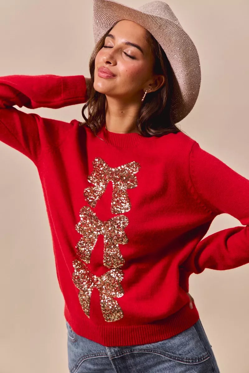 Sequins Embellished Christmas Sweater