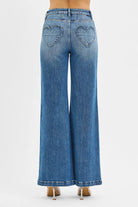 High Rise Wide Leg Jeans w/Front Yoke