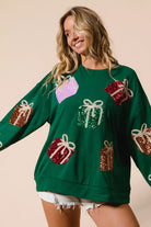 Sequin Christmas Gift Box Sweater