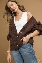 Cable Knit Pearl Button Cardigan