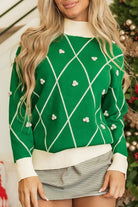 Geometric Diamond Long Sleeve Sweater