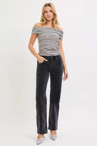 Tummy Control Mid Rise Corduroy Pants