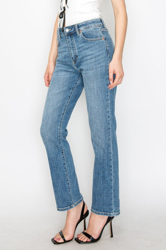 Tummy Control High Rise Slim Straight Jeans