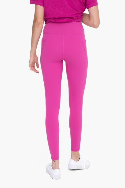 Mono B Tapered Band Essential Solid High Waist Leggings