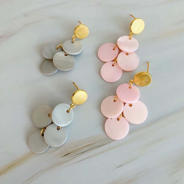 Ellison and Young Shell Disc Chandelier Earring