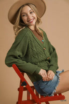 Chunky Cable Knit Button-Up Cardigan