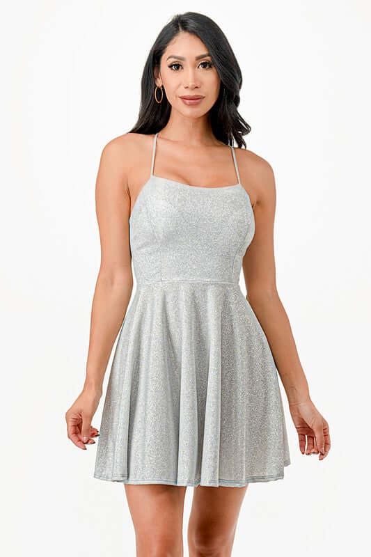 Glitter Fit & Flare Mini Dress